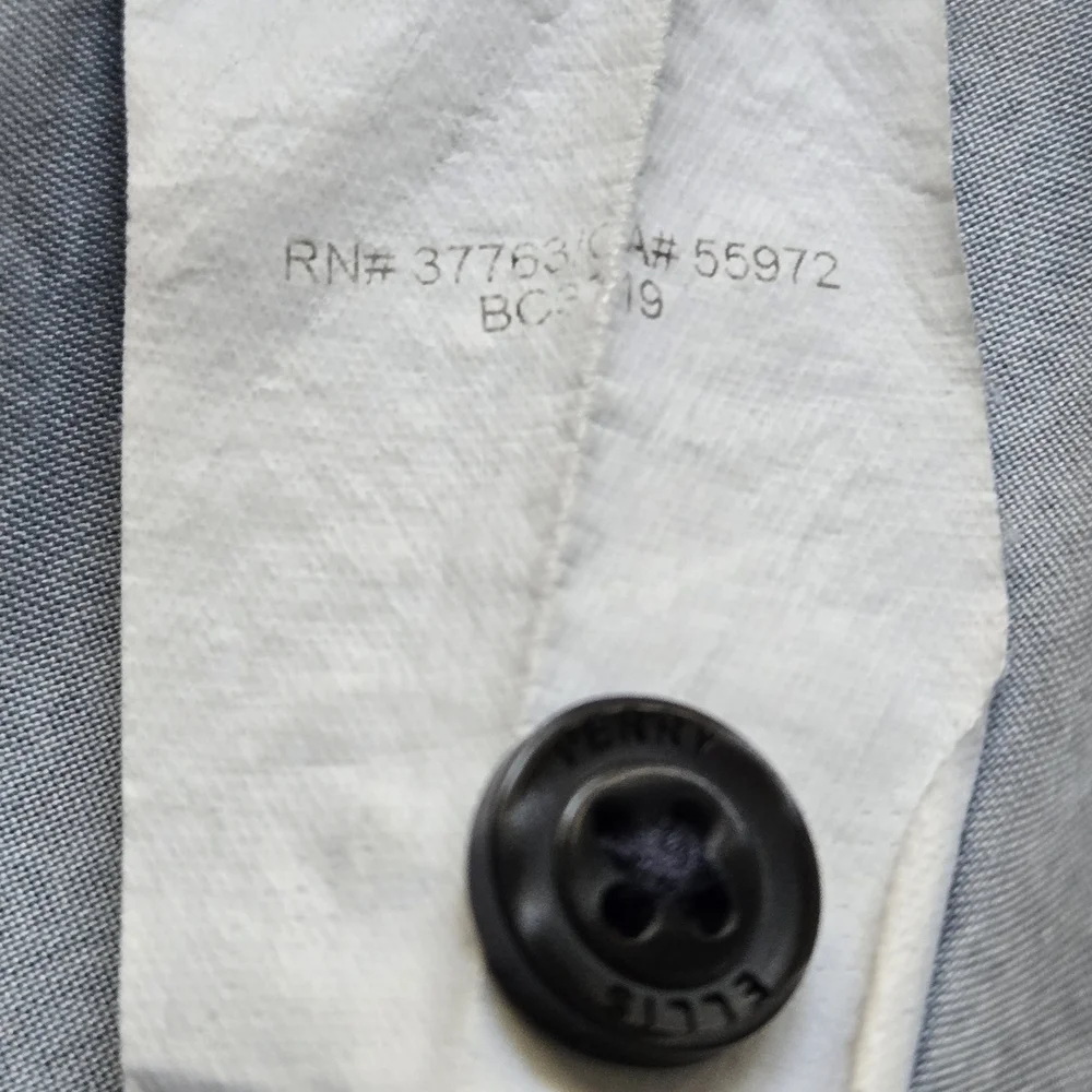 Perry Ellis Men’s 2XLT Stretch Blue Patterned Short Sleeve Button Up Shirt - Picture 8 of 15